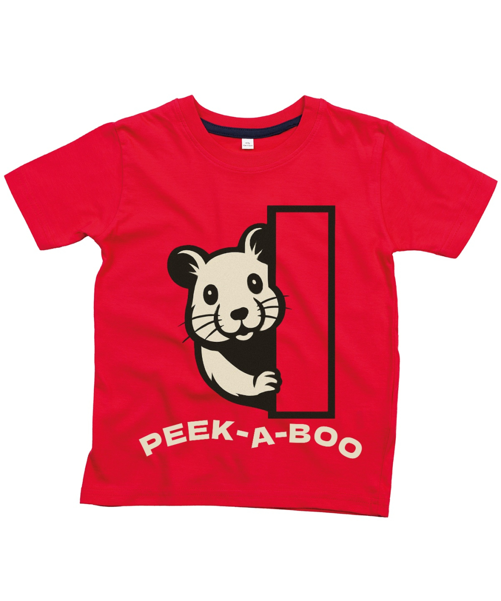Kids-Babybugz-T-shirt-Peek-a-boo-Red 10_11y